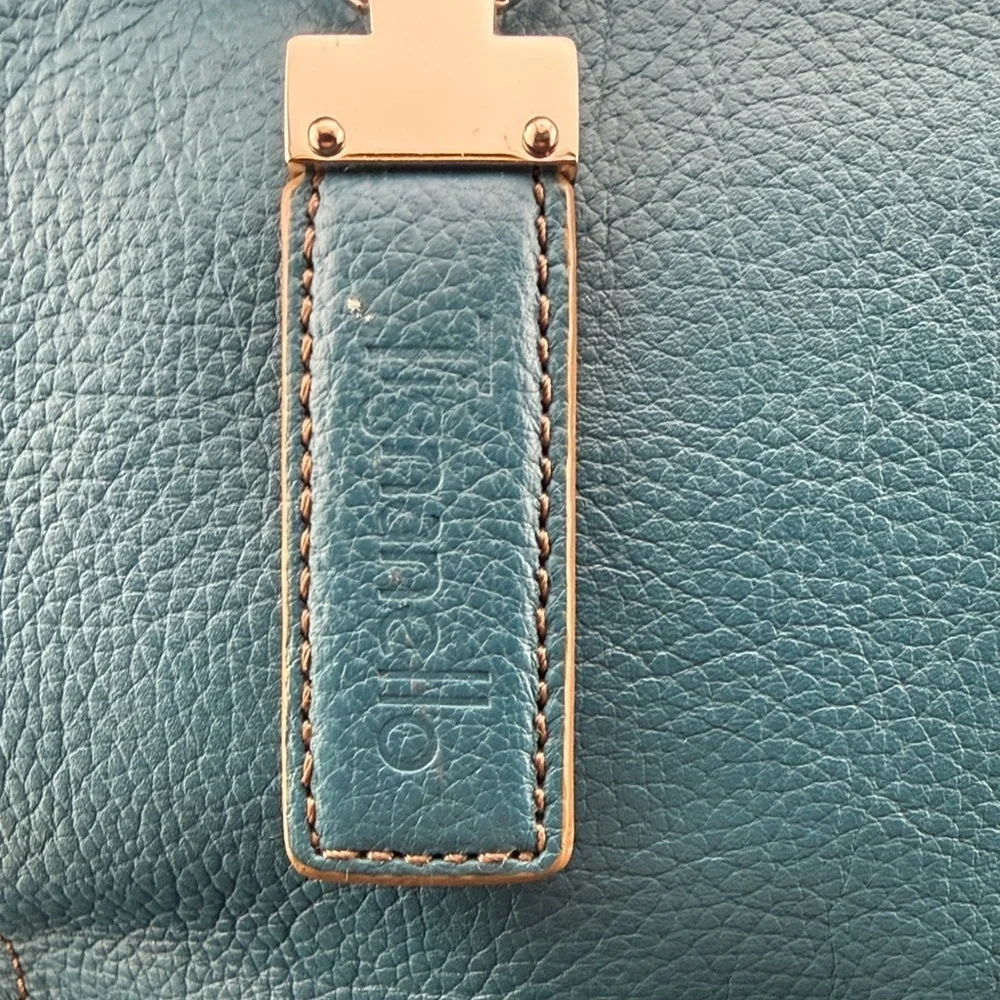 Tignanello Teal Leather Shoulder Bag